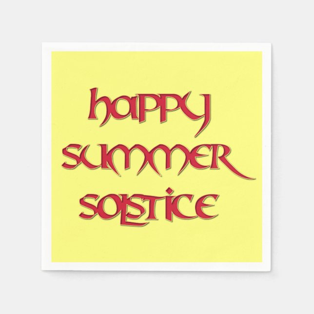 Happy Summer Solstice Cocktail Napkins (Standard) (Front)