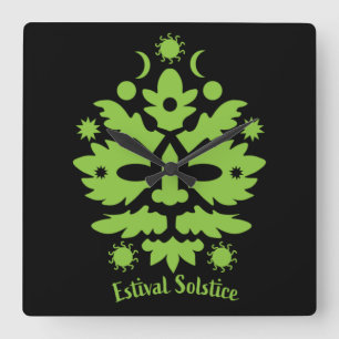 happy summer solstice Midsummer Square Wall Clock
