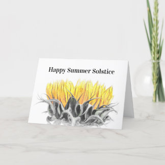 Happy Summer Solstice Sunflower Holiday Card