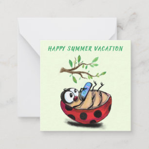 Happy Summer Vacation - Happy Ladybug with Phone Card