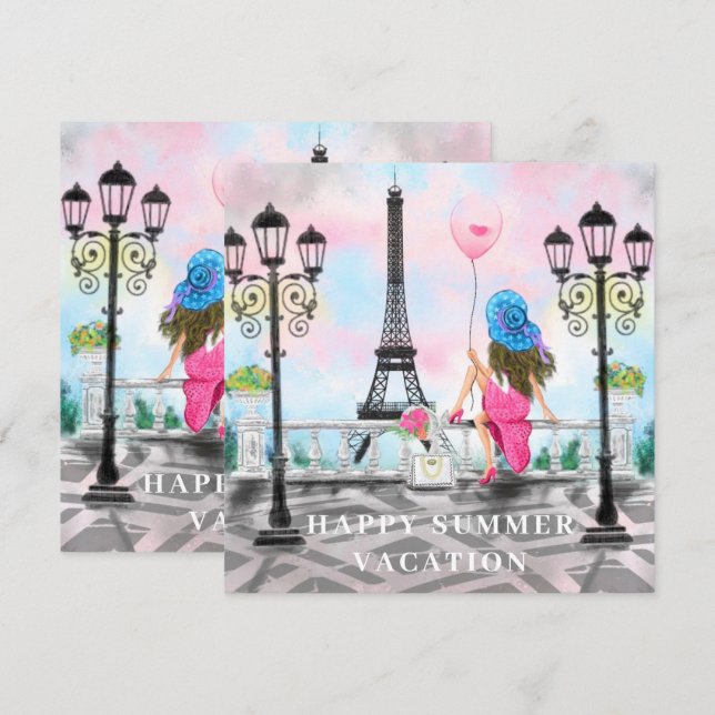 Happy Summer Vacation - I Love Paris - Beautiful (Front/Back)