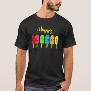 Happy Summer Vacation Ice Cream Popsicle Ice Lolly T-Shirt