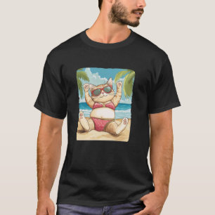 Happy Summer Vacation with this Bikini Cat Costume T-Shirt