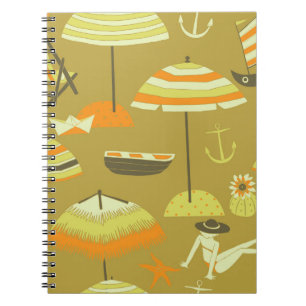 Happy Summertime Fun Seamless Pattern Notebook
