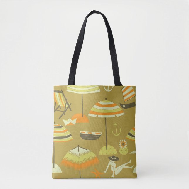 Happy Summertime Seamless Pattern Tote Bag (Front)