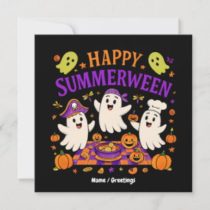 Happy Summerween Halloween Spooky Summer Ghost  Invitation