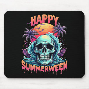 Happy Summerween Skeleton Summer Watermelon Jack-o Mouse Mat