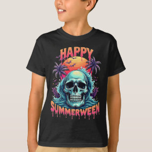 Happy Summerween Skeleton Summer Watermelon Jack-o T-Shirt