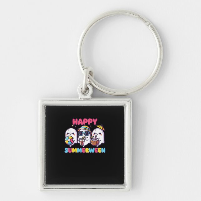 Happy Summerween Summer Halloween Cute Key Ring (Front)