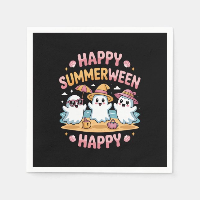 Happy Summerween Summer Halloween Cute Napkin (Front)