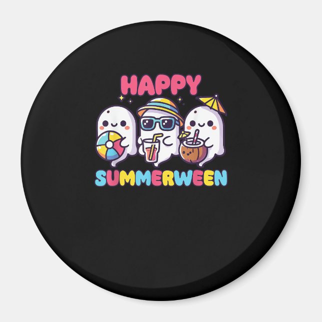 Happy Summerween Summer Halloween Funny Magnet (Front)