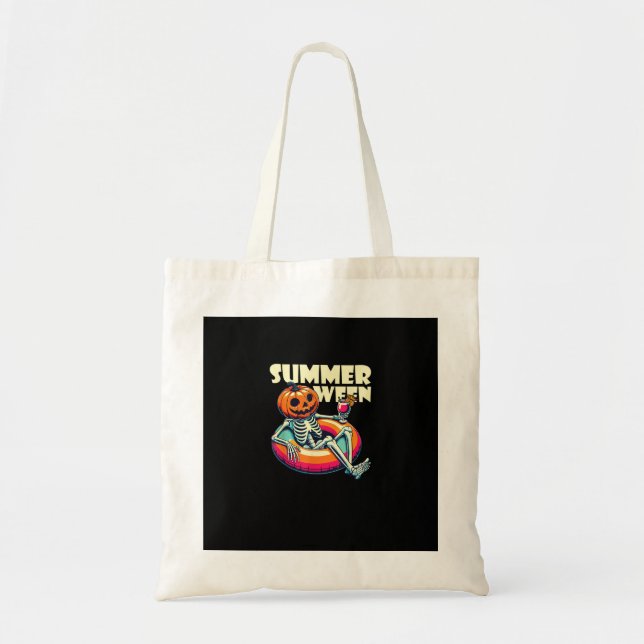 Happy Summerween Summer Halloween Funny Tote Bag (Front)