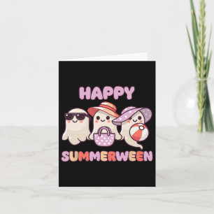 Happy Summerween Summer Halloween Ghost Card
