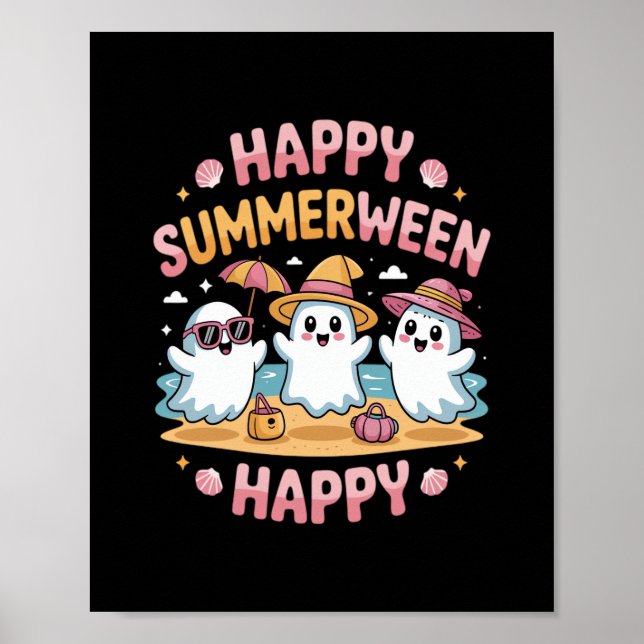 Happy Summerween Summer Halloween  Meme Poster (Front)
