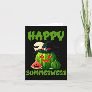 Happy Summerween Summer Watermelon Jack-o-lantern Card