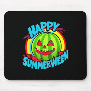 Happy Summerween Summer Watermelon Jack-o-lantern Mouse Mat