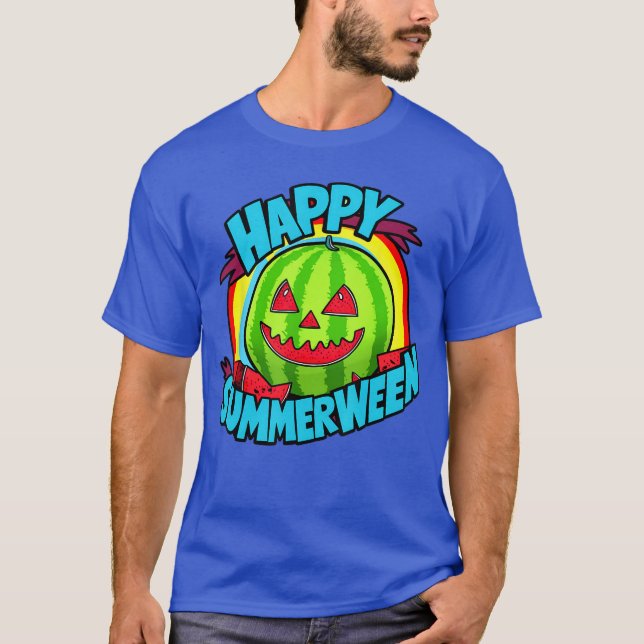 Happy Summerween Summer Watermelon Jackolantern Ha T-Shirt (Front)