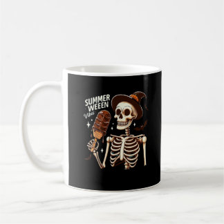 Happy Summerween Vibes Skeleton IceCream Summer Ha Coffee Mug