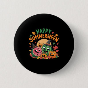 Happy Summerween Watermelon Jack-o-lantern Humor S 6 Cm Round Badge