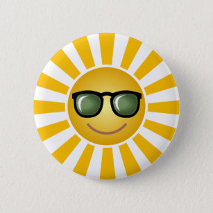 Happy Sun 6 Cm Round Badge