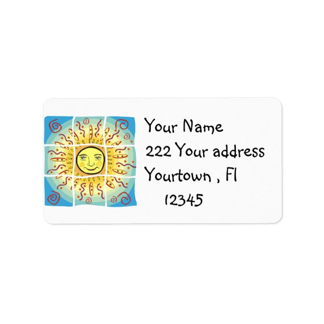Happy Sun  Address Label (Front)