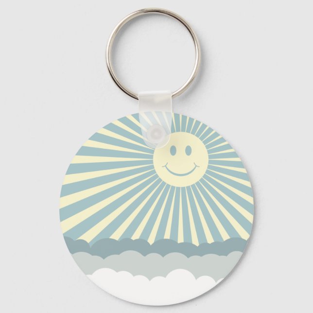 Happy Sun And Clouds Key Ring (Front)