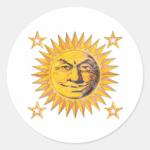 Happy sun classic round sticker