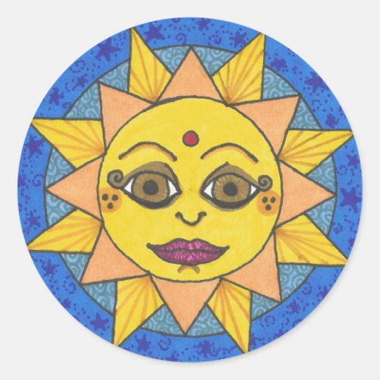 Happy Sun Classic Round Sticker