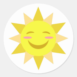 Happy Sun Classic Round Sticker