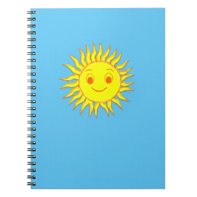Happy Sun Face Drawing Notebook (Front)