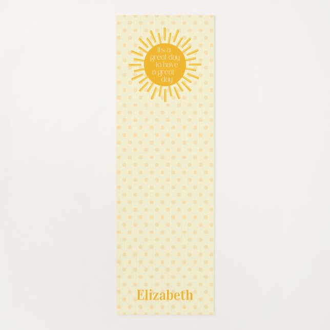 Happy Sun Great Day Morning Stretching Yoga Mat (Front)