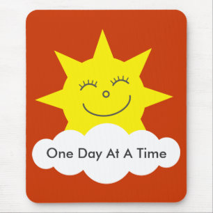 Happy sun "One Day At A Time" mousepad