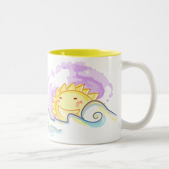 Happy sun rise Two-Tone coffee mug (Right)
