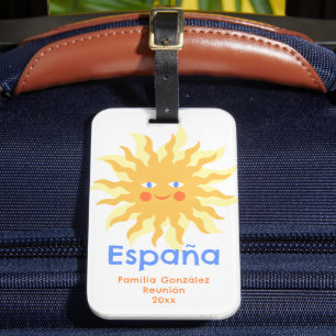Happy Sun Spain Italy Mexico Family Reunion Luggage Tag