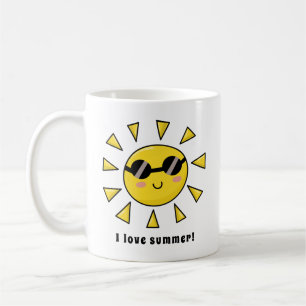 Happy Sun with Sunglasses Personalised Mug