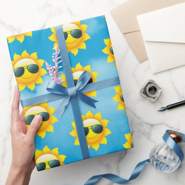 Happy Sun With Sunglasses Wrapping Paper (Gifting)