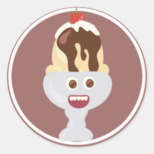 Happy Sundae Classic Round Sticker