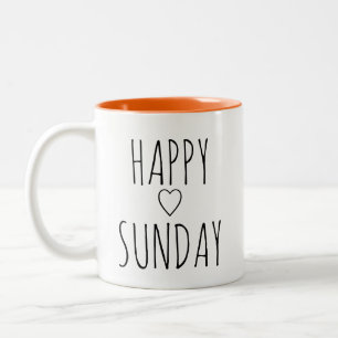 'Happy Sunday' Elegant Charming Uplifting Gift Two-Tone Coffee Mug