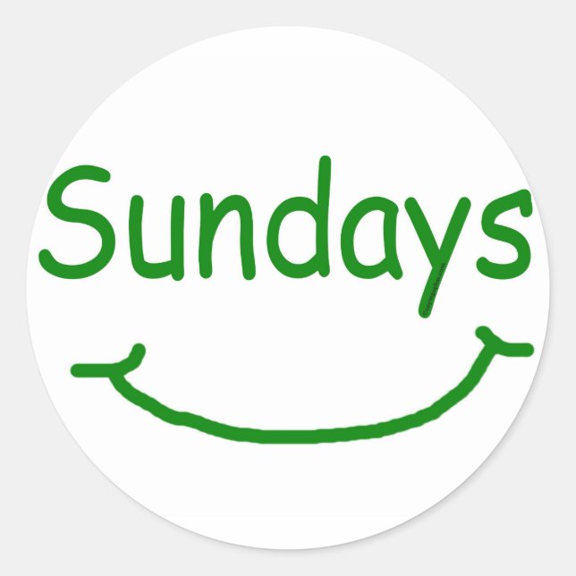Happy Sundays Classic Round Sticker (Front)
