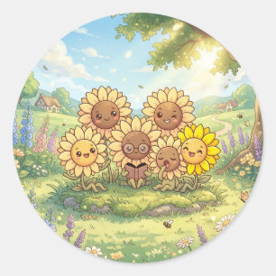 Happy Sunflower Garden Friends Sticker