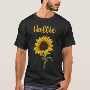 Happy Sunflower - Hallie Name T-Shirt
