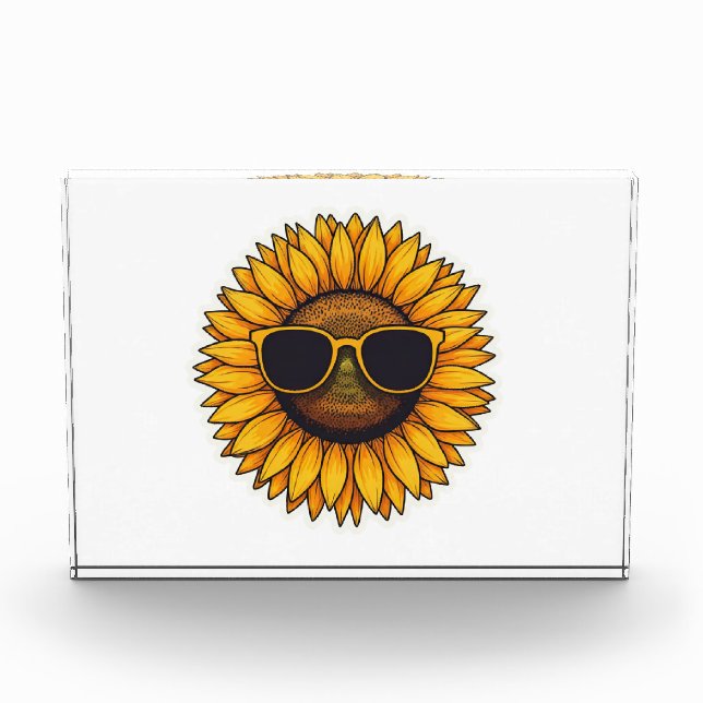 Happy Sunflower Summer Photo Block (Front)