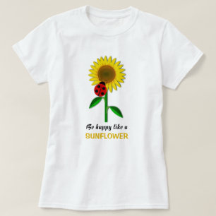 Happy Sunflower Yellow Flower Summer T-Shirt