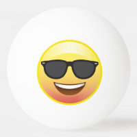 Happy Sunglasses Emoji Face Ping Pong Ball