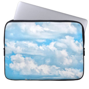 Happy Sunny Clouds Background Laptop Sleeve