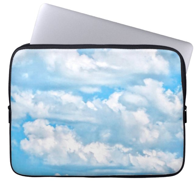 Happy Sunny Clouds Background Laptop Sleeve (Front)