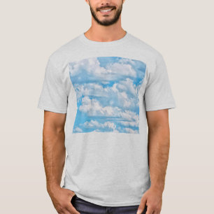 Happy Sunny Clouds Light Blue Sky Background T-Shirt