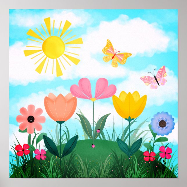 Happy Sunny Garden Poster (Front)
