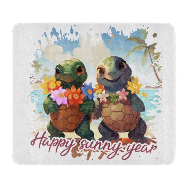 Happy sunny year too cutting board (Front)