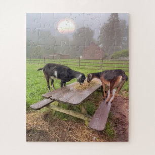 Happy Sunset Goats Jigsaw Puzzle